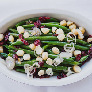 Green Beans with Macadamia Nuts & Dried Cranberries